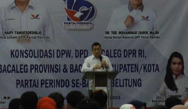 Pimpin Rapat Konsolidasi DPW Partai Perindo Babel, HT Bahas Perolehan Suara: Target Kita 2 Digit 