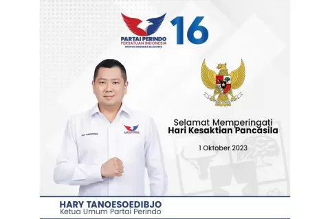 Ketum Partai Perindo Hary Tanoesoedibjo: Selamat Memperingati Hari Kesaktian Pancasila
