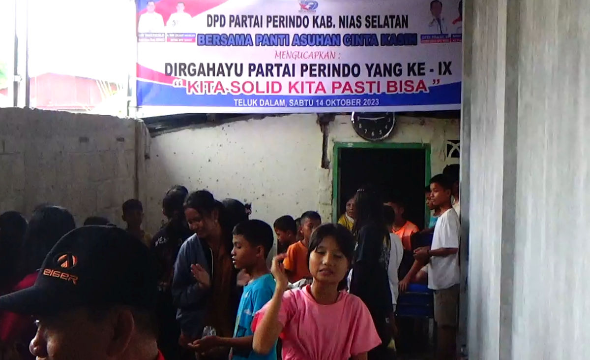 HUT ke-9 Partai Perindo di Nias Selatan Dirayakan Bersama Anak Yatim di Panti Asuhan