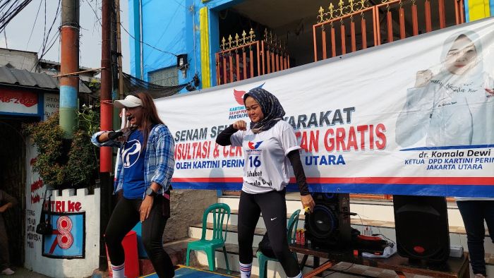 Kartini Perindo Gelar Senam dan Pengobatan Gratis di Koja Jakut