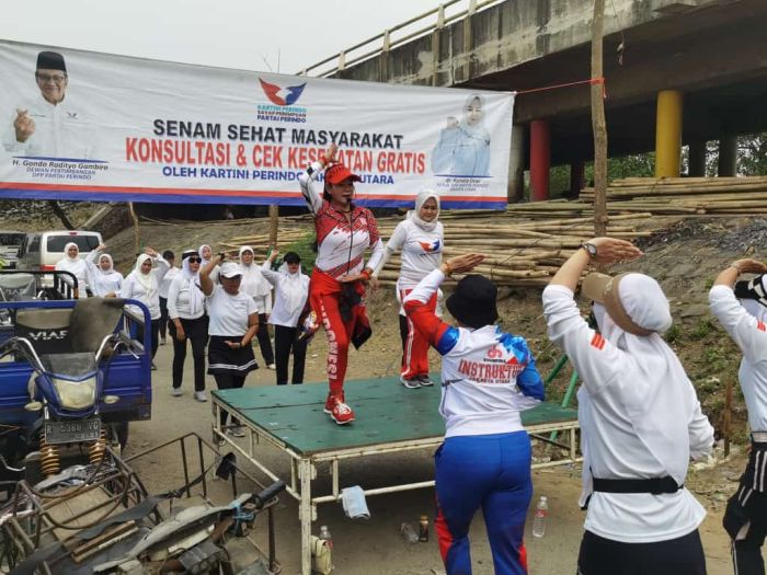 Kartini Perindo Jakut Adakan Senam Pagi dan Pengobatan Gratis di Kampung Nelayan