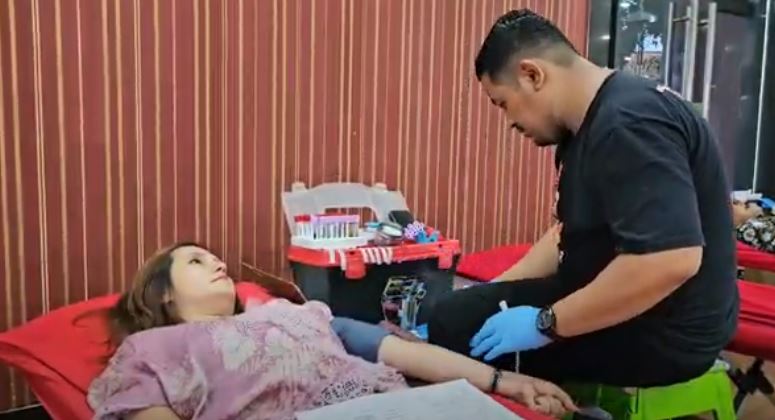 Gandeng Komunitas Ojol, Partai Perindo Gelar Donor Darah dan Santunan Anak Yatim