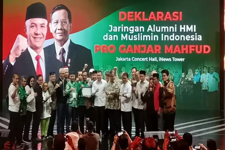 Mahfud MD dan HT Hadiri Deklarasi Dukungan Jaringan Alumni HMI dan Muslimin Indonesia 