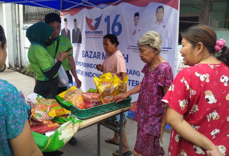 Partai Perindo Gelar Bazar Sembako di Tangerang, Beras Ditebus Setengah Harga 