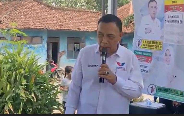 Caleg Partai Perindo Husen Ibrahim Sapa dan Dengar Keluhan Warga Terisi Indramayu