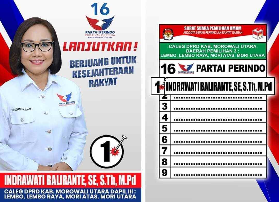 Maju Lagi di Pileg 2024, Caleg Partai Perindo Morut Indrawati Balirante Konsisten Menjaga Amanah Rakyat