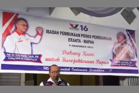 Ketua DPW Partai Perindo Papua Resmikan Posko Pemenangan 