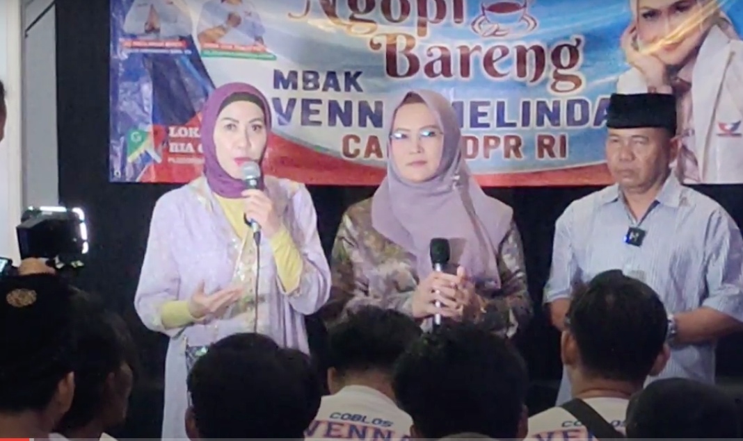 Ngopi Bareng Milenial Kediri, Venna Melinda Sampaikan Program Unggulan Partai Perindo