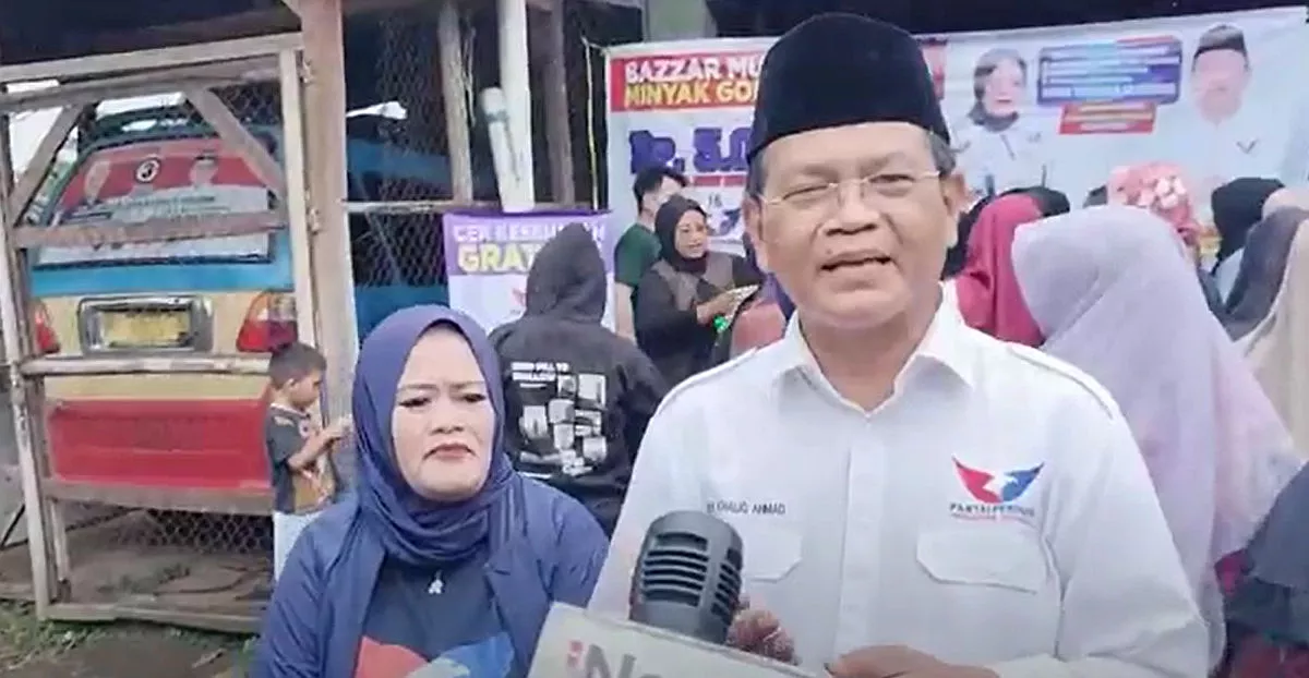 Caleg Partai Perindo Abdul Khaliq Gelar Bazar Sembako Murah di Pasar Cimaung