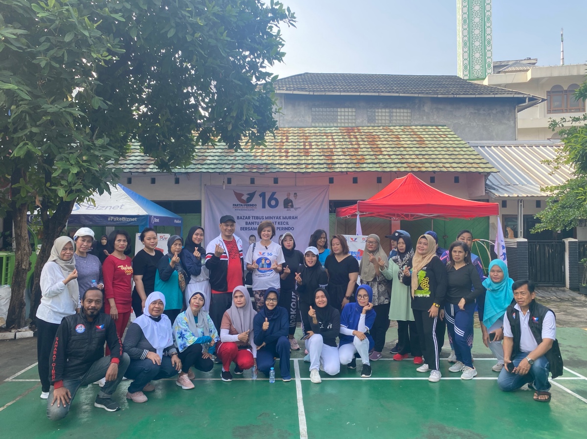 Caleg Partai Perindo Ci Mehong Gelar Senam Pagi dan Tebus Murah Minyak Goreng
