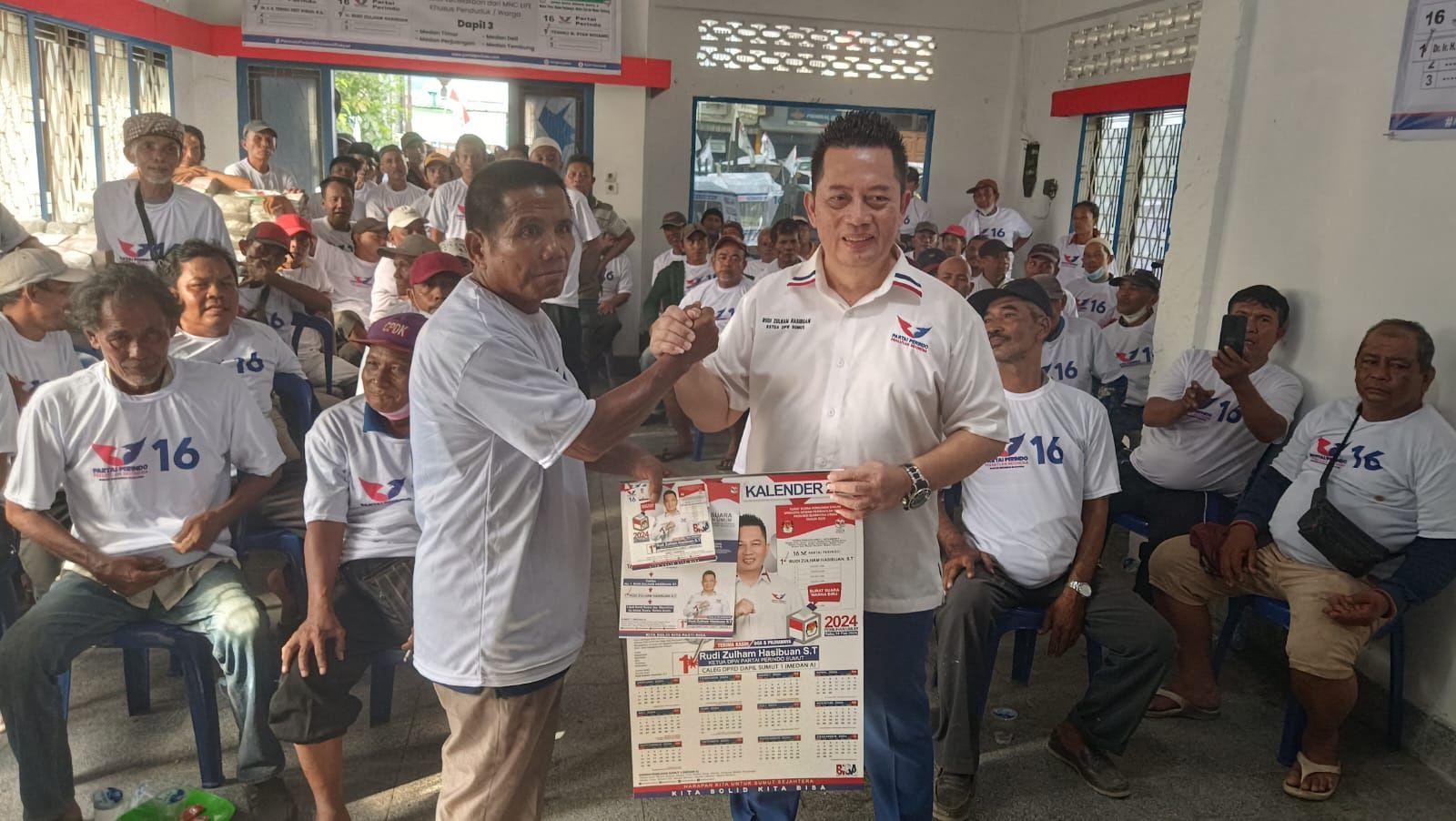 Caleg Partai Perindo Rudi Zulham Hasibuan Serap Aspirasi Ratusan Tukang Becak Motor di Medan