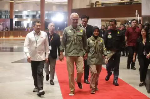 HT Dampingi Ganjar Pranowo Hadiri Debat Cawapres Pilpres 2024 