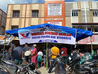 Bazar Minyak Goreng Murah Partai Perindo Diserbu Ratusan Warga Mandau