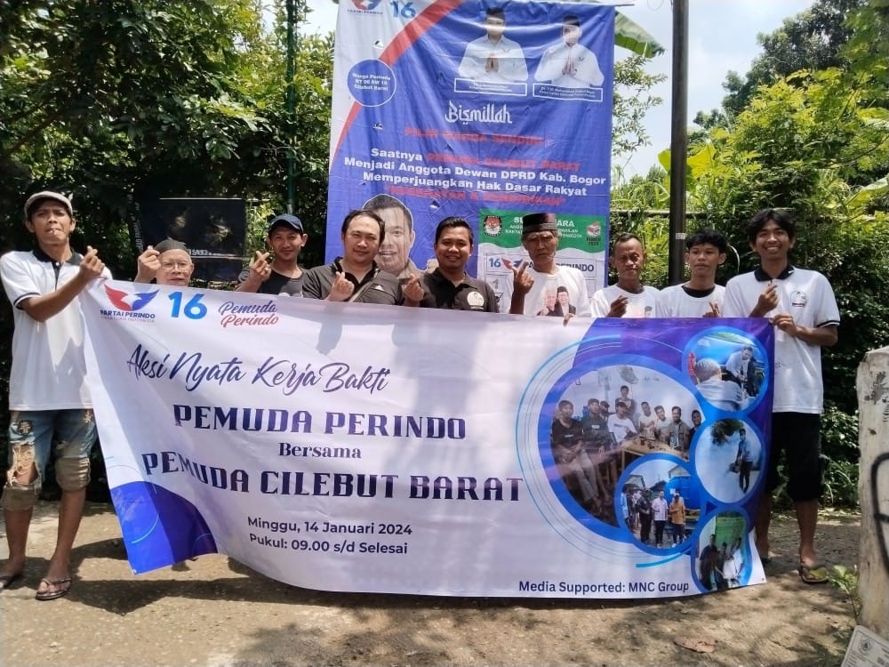Pemuda Perindo Kerja Bakti di Cilebut, Tama S Langkun: Masyarakat Sangat Antusias