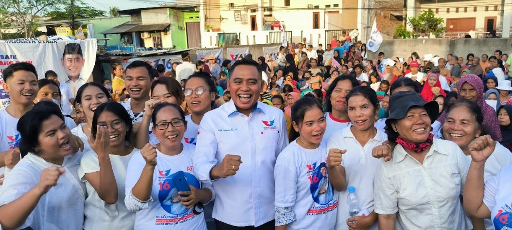 Janji Caleg Partai Perindo DKI Antonius Riyanto Hapus Pengangguran di Kampung Sawah Cilincing
