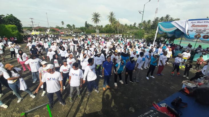 Senam Bareng Caleg Perindo Hermanto Phoeng, Tampung Keluhan dan Serap Aspirasi Masyarakat Babel 
