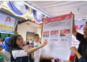 Sosialisasikan Surat Suara, Liliana Tanoesoedibjo: Ingat Nanti Presiden Coblos Nomor 3