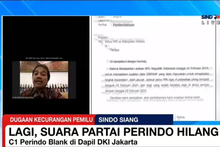 Soroti Hilangnya C1 Partai Perindo di Serekap, Roy Suryo: Tak Mungkin Dilakukan Mesin 