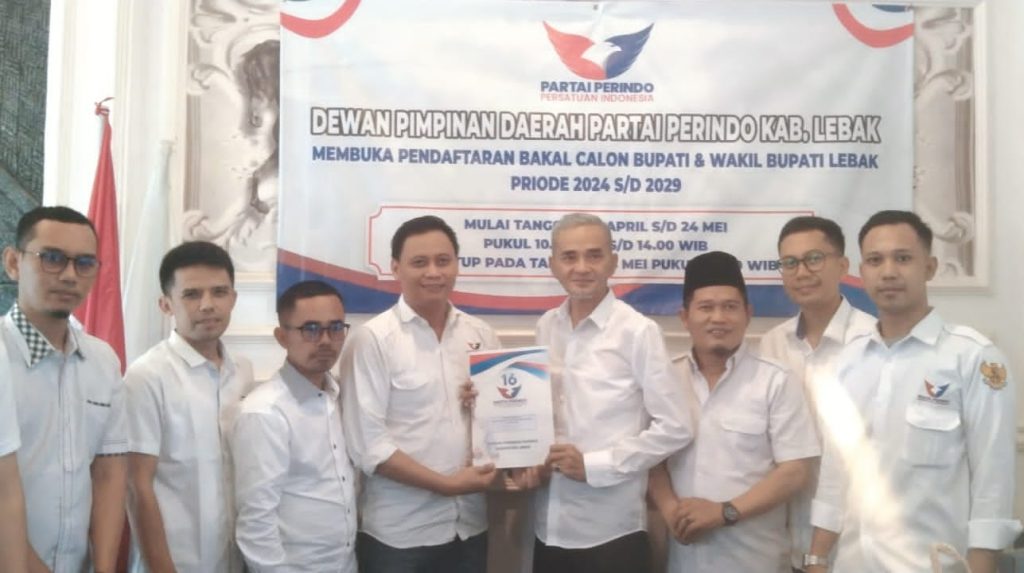 Hasbi Jayabaya Ambil Formulir Penjaringan Balon Bupati ke Partai Perindo Lebak