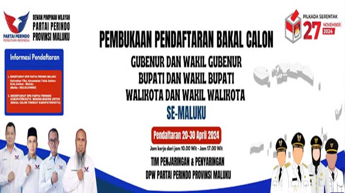 Buka Pendaftaran, Partai Perindo Ingin Putra-Putri Maluku Berkontribusi Bangun Daerah