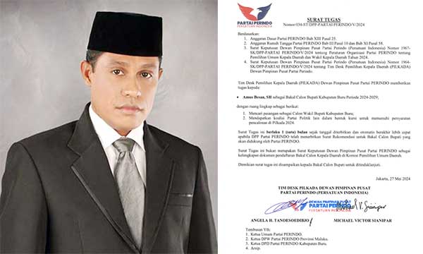 Kantongi Surat Tugas Partai Perindo di Pilkada Buru, Amustofa Besan Harus Lakukan Dua Hal Ini