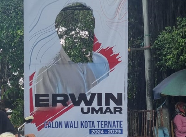 Bacalon Wali Kota Ternate Erwin Umar Asal Partai Perindo Sesali Perusakan Balihonya