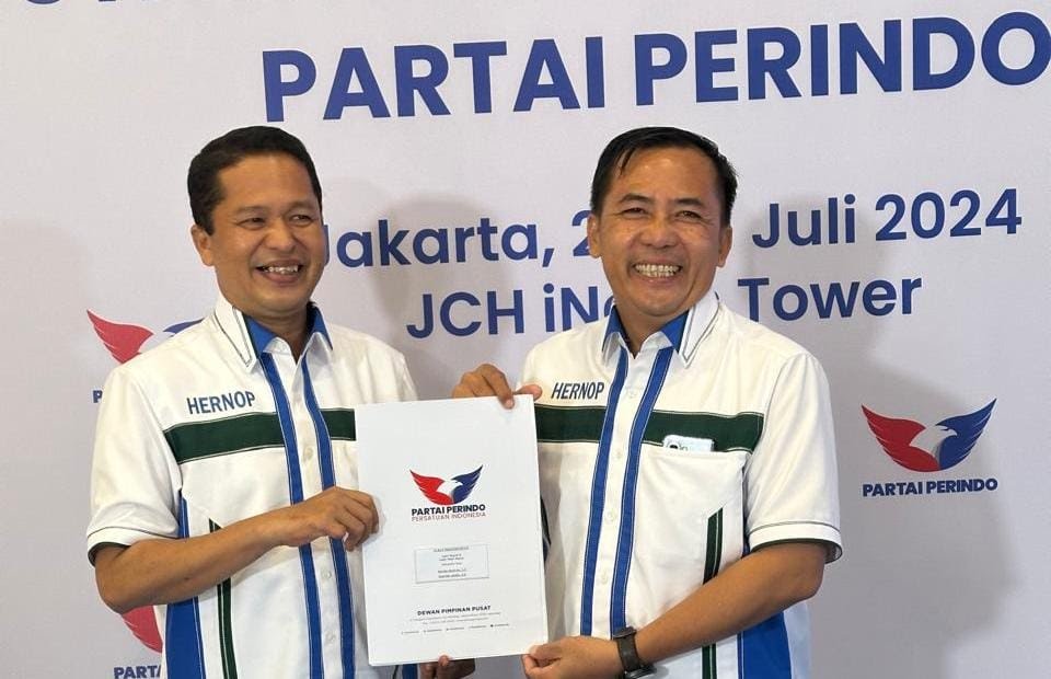 Paslon HerNop Terima Rekomendasi Partai Perindo untuk Maju Pilkada Kaur 2024