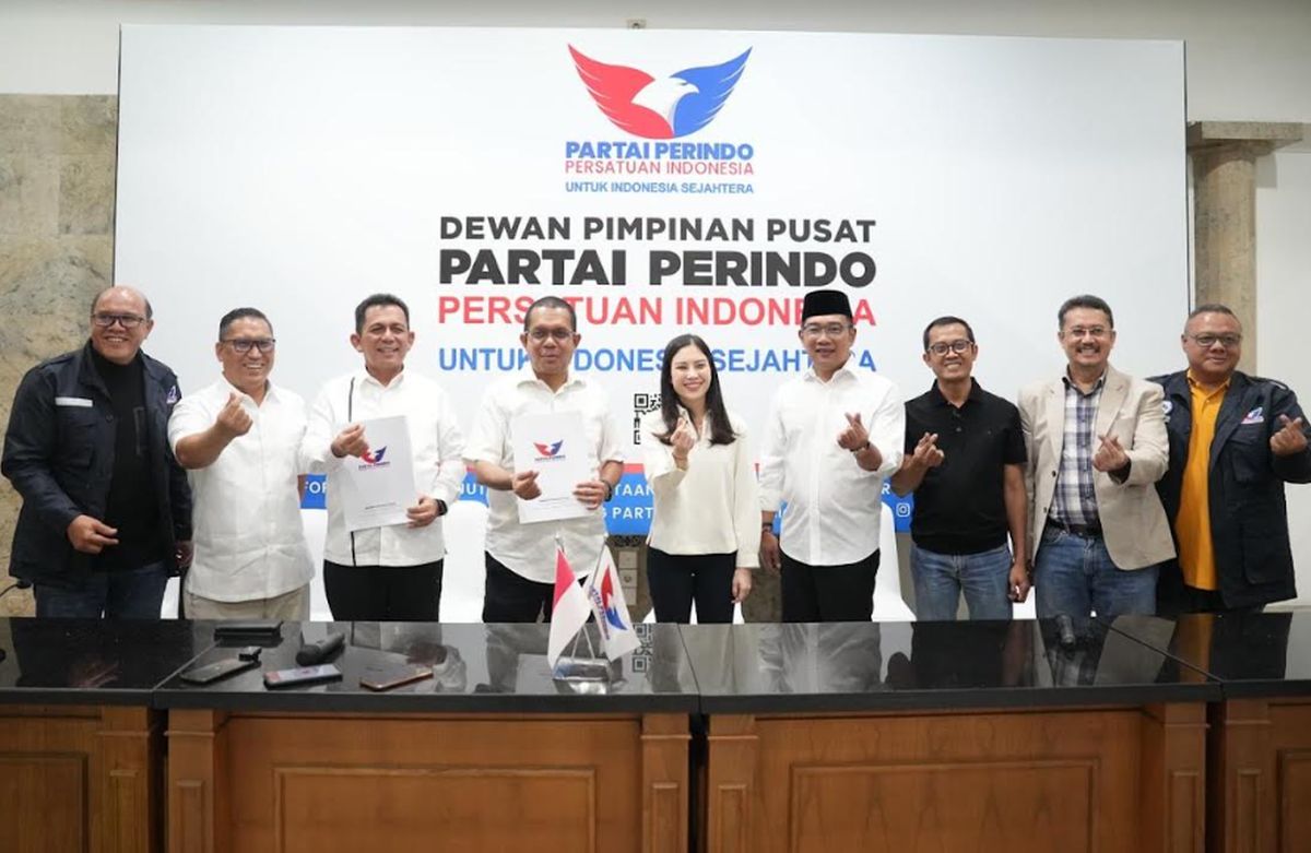 Angela Tanoesoedibjo Terima Bacagub NTT dan Kepri di Markas Partai Perindo