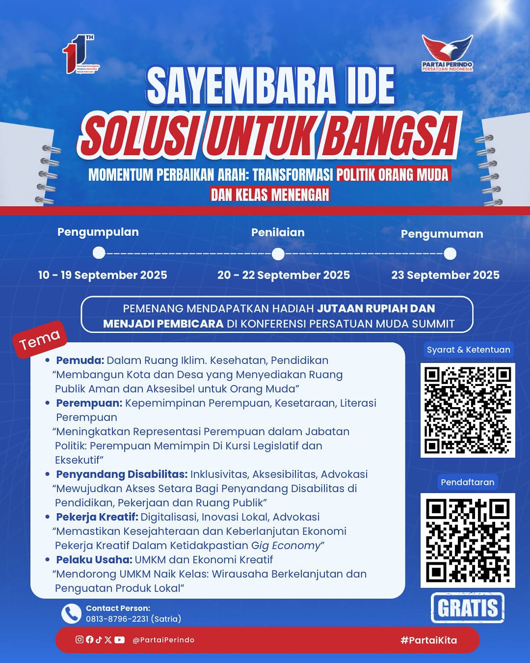 Gelar Sayembara Ide "Solusi untuk Bangsa", Partai Perindo Ajak Anak Muda Suarakan Gagasan untuk Perbaikan Indonesia