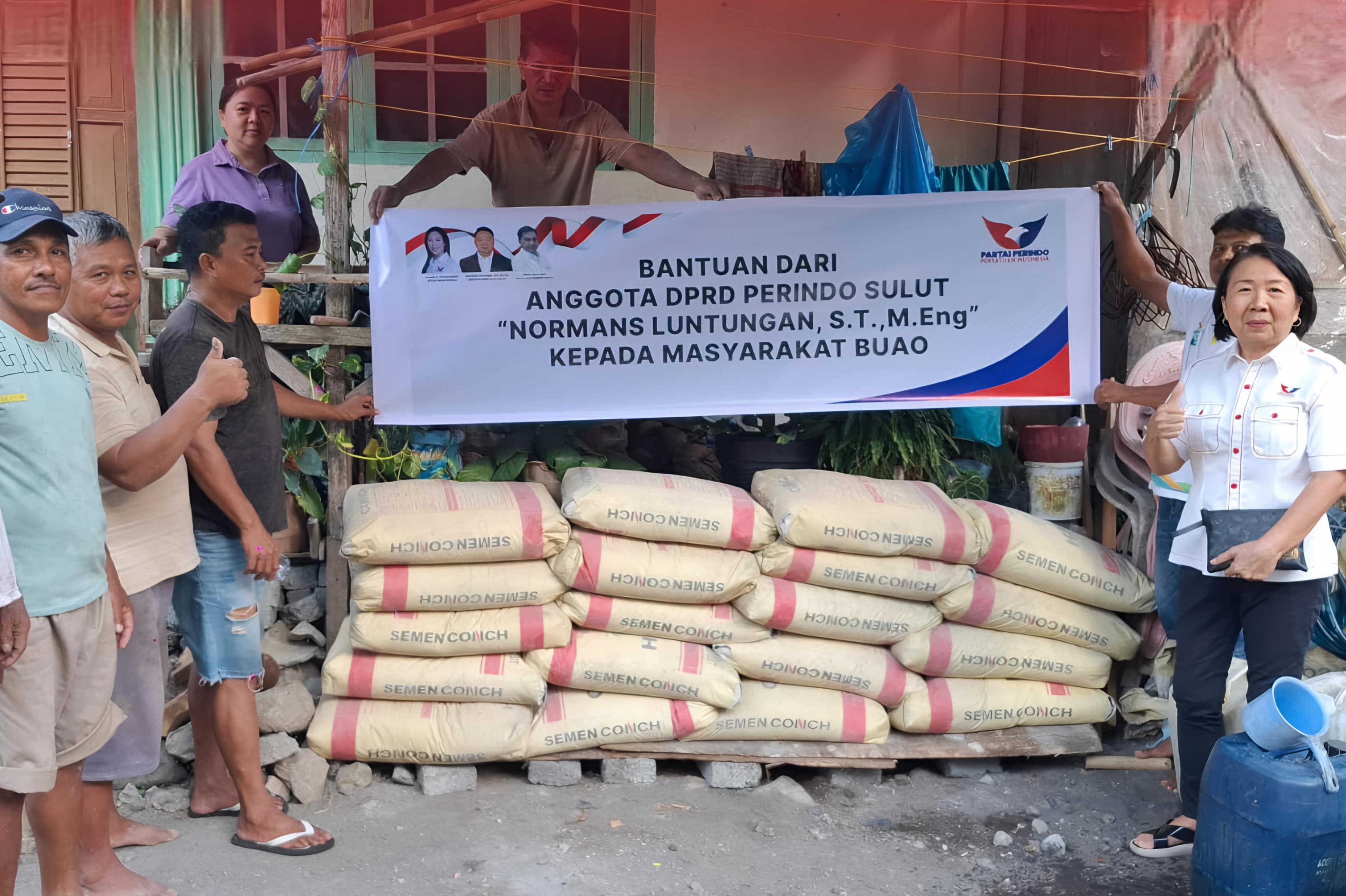 Pasok Semen, Normans Luntungan Dukung Akses Ekonomi Warga Buao