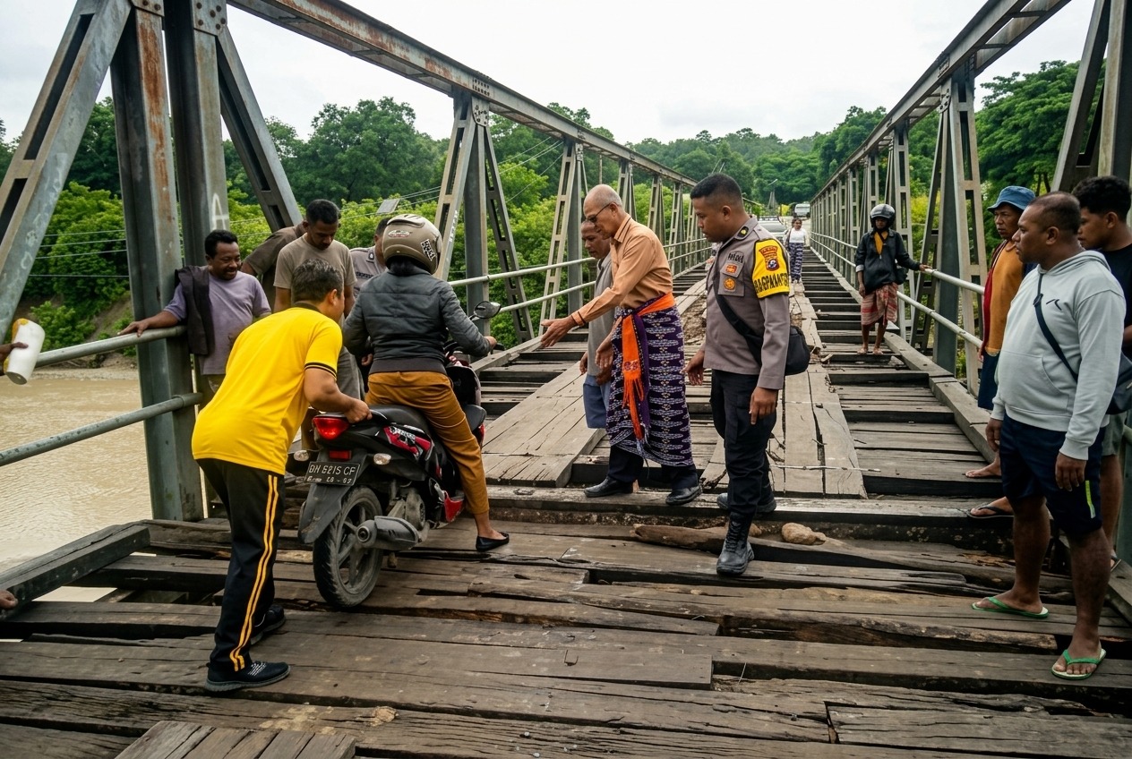 Jaga Keselamatan Warga, Yoram Nakamnanu Gencar Suarakan Betonisasi 2 Jembatan Tua TTS